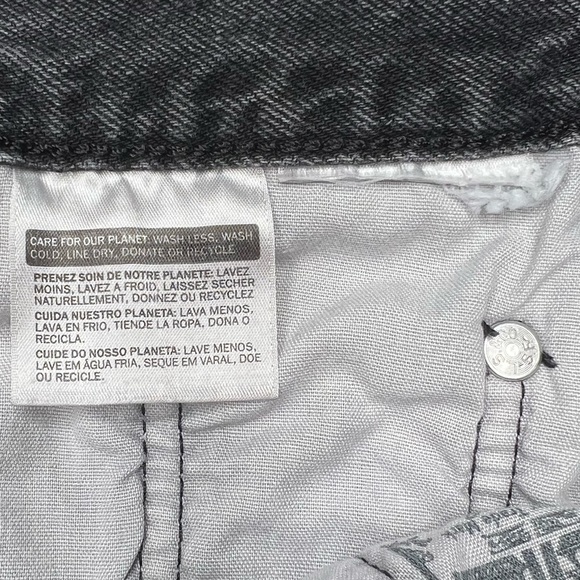 Levi’s 501 Shorts Demin Cutoff Distressed Frayed 90s Raw Hem Faded Black 27 - Picture 10 of 15